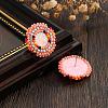 Bohemian Style Vintage Colorful Glass Seed Bead & Rhinestone Beaded Stud Earrings VY5957-4-2