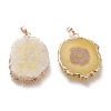 Dyed Natural Druzy Solar Quartz Crystal Pendants G-F693-01E-G-2