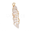 Natural Quartz Crystal Pointed Pendants PALLOY-JF00613-2