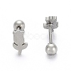 Tarnish Resistant 201 Stainless Steel Barbell Cartilage Earrings EJEW-R147-39-1