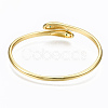 Brass Micro Pave Cubic Zirconia Cuff Bangles BJEW-T018-07G-NF-2