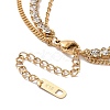 Crystal Rhinestone Heart & Word Love You Padlock Charms Triple Layer Necklace NJEW-C036-07G-4