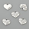 Wedding Theme Antique Silver Tone Tibetan Style Alloy Heart with Mother of the Groom Rhinestone Charms TIBEP-N005-17A-2