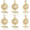 6Pcs Rack Plating Brass Micro Pave Cubic Zirconia Pendants KK-BBC0020-64-5