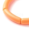 Candy Color Chunky Acrylic Curved Tube Beads Stretch Bracelets for Women BJEW-JB07312-6