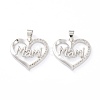 Brass Micro Pave Clear Cubic Zirconia Pendants ZIRC-J039-07P-1