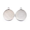 Tarnish Resistant 304 Stainless Steel Pendant Cabochon Settings STAS-F191-14P-H-1