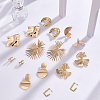 8 Pairs 8 Style Gingko Leaf & Fan & Spiral & Trapezoid Alloy Dangle Stud Earrings for Women EJEW-AN0001-45-7