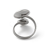 Non-Tarnish 304 Stainless Steel Open Cuff Ring Findings STAS-E124-05H-P-3