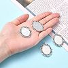 Tibetan Style Antique Silver Alloy Flat Oval Pendant Cabochon Settings X-TIBEP-M022-20AS-5