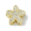 Rack Plating Brass Micro Pave Clear Cubic Zirconia Beads KK-A220-11A-G-1