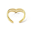 Ion Plating(IP) 304 Stainless Steel Heart Open Cuff Ring RJEW-L109-052G-3