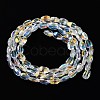 Transparent Electroplate Glass Beads Strands GLAA-Q099-F01-04-3