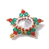 Christmas Glass & Seed Bead Woven Pendants PALLOY-MZ00261-4