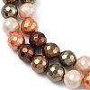 Faceted Round Shell Pearl Beads Strands BSHE-XCP0001-42-4