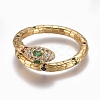 Brass Micro Pave Cubic Zirconia Cuff Rings RJEW-G108-03G-2