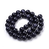 Synthetic Blue Goldstone Beads Strands G-S259-41-6mm-2