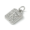 Rack Plating Brass Micro Pave Clear Cubic Zirconia Charms KK-G501-01R-P-2
