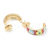 Semicircular Brass Enamel Half Hoop Earrings EJEW-L234-038G-2