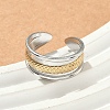 304 Stainless Steel Double Color Cuff Rings RJEW-S635-01GP-A-2