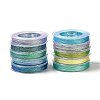 10 Rolls 10 Colors 6-Ply PET Polyester Metallic Thread OCOR-L046-03B-4