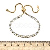 Rectangle 304 Stainless Steel Glass Slider Bracelets BJEW-D456-07G-02-5