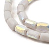 Frosted Imitation Jade Glass Beads Strands GLAA-P058-07A-04-3