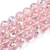 Transparent Electroplate Glass Beads Strands EGLA-TAC0006-06B-1