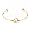 304 Stainless Steel Love Knot Cuff Bangle Making MAK-S073-001G-2