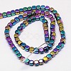 Electroplate Non-magnetic Synthetic Hematite Beads Strands X-G-J172-3x3mm-03-3