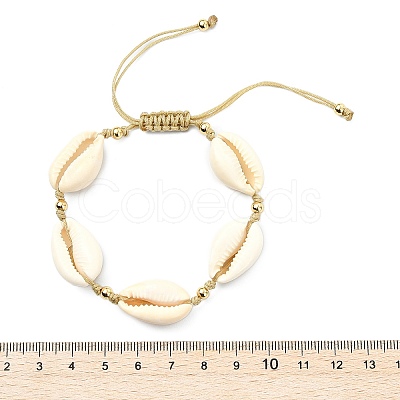 3Pcs 3 Styles Natural Mixed Cowrie Shell Beads Adjustable Bracelets BJEW-JB13915-1