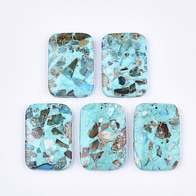 Assembled Synthetic Imperial Jasper and Turquoise Pendants G-S329-049-1