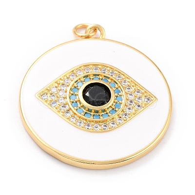 Real 18K Gold Plated Brass Micro Pave Cubic Zirconia Pendants ZIRC-L100-084G-1
