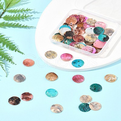 56Pcs 5 Colors Spray Painted Natural Akoya Shell Pendants SHEL-FS0001-09-1