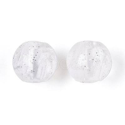 Transparent Acrylic and Glitter Powder Beads TACR-T028-66B-1