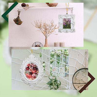 2 Sets 2 Styles Vintage Resin Hanging Photo Frame RESI-SP0001-21B-03-1
