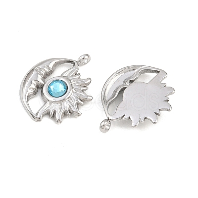 304 Stainless Steel Rhinestone Pendants STAS-Z166-24P-12-1