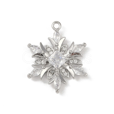 Christmas Theme Brass Micro Pave Cubic Zirconia Pendants X-KK-Z065-01-02P-1