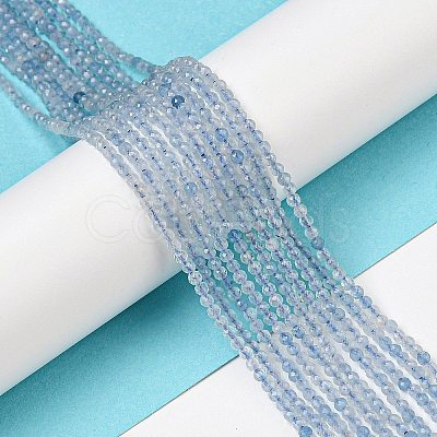 Grade A Natural Aquamarine Beads Strands G-E411-19F-2mm-1