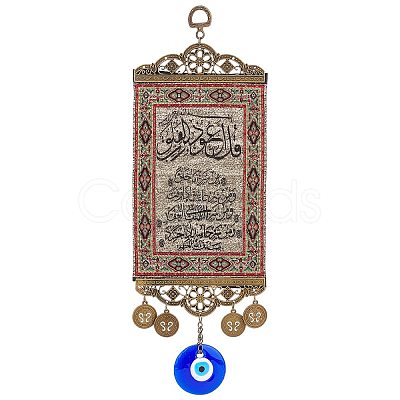 Zinc Alloy & Cloth Hanging Pendant Decorations HJEW-WH0036-21-1