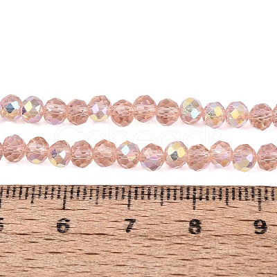 AB Color Plated Transparent Glass Rondelle Beads Strands EGLA-T029-4mm-10A-1