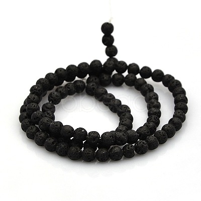 Natural Lava Rock Round Beads Strands G-N0120-18-4mm-1