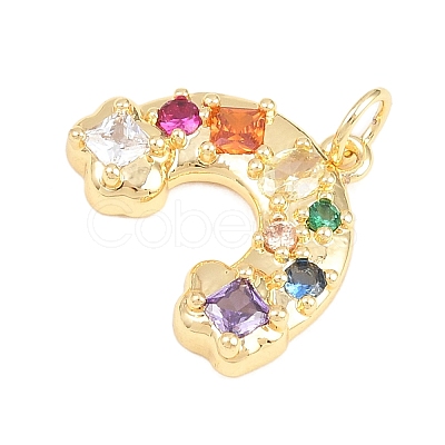 1Pc Brass Micro Pave Cubic Zirconia Pendants KK-YW0003-90-1