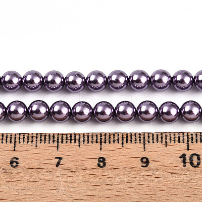 Baking Paint Pearlized Glass Pearl Bead Strands HY-N002-5mm-A14-1