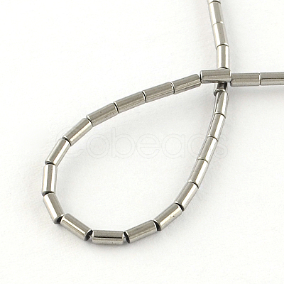 Column Electroplated Non-magnetic Synthetic Hematite Beads Strands G-R259-69F-1