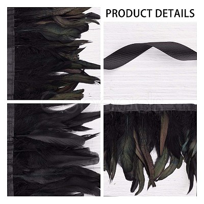 Gothic Style Natural Feather Cape AJEW-WH0329-66-1