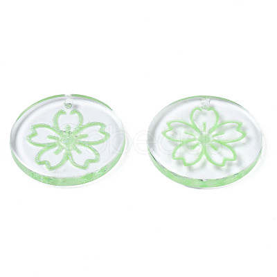 Transparent Resin Pendants RESI-N030-004C-1