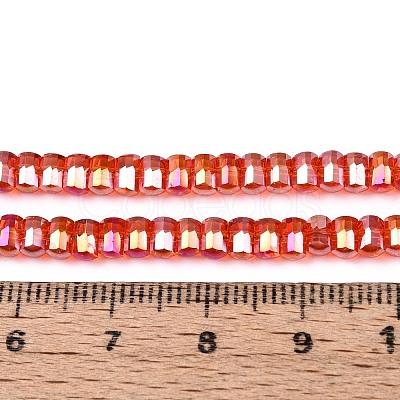 Electroplate Transparent Glass Beads Strands EGLA-N022-09A-B09-1