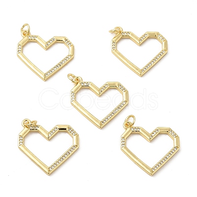 Brass Micro Pave Cubic Zirconia Pendants KK-E068-VB182-1
