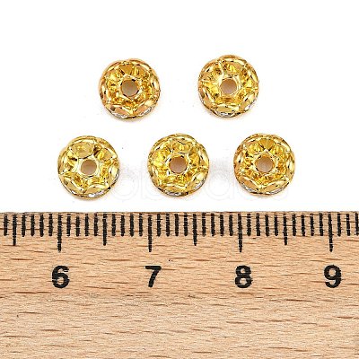 Brass Middle East Rhinestone Spacer Beads RSB029NF-01G-1
